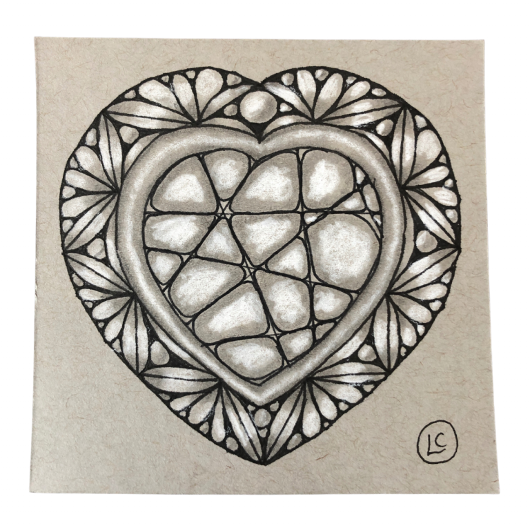 n'zeppel tile as displayed on the What Is Zentangle? page of the Wee Crafty Crow website.