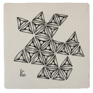 Polygon tile as displayed on the What Is Zentangle? page of the Wee Crafty Crow website.